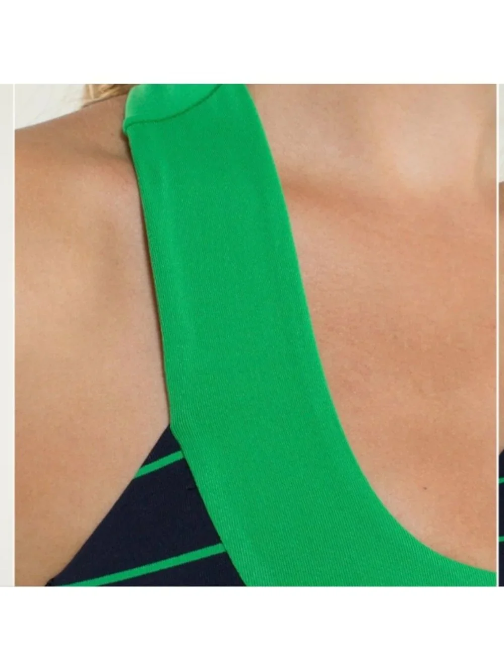 Lululemon Scoop Neck Tank *Luon Light Slalom Stripe Inkwell /Green Bean/ Inkwell